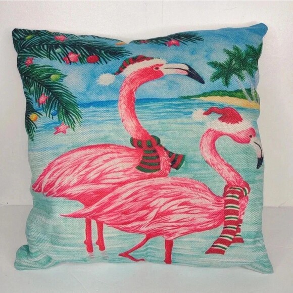 Flamingo Holiday Pillow - Picture 7 of 13